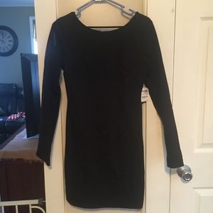 Go out black mini dress open back